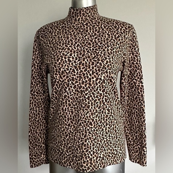 💟Leopard  Print Mock-neck Classic - Picture 1 of 11
